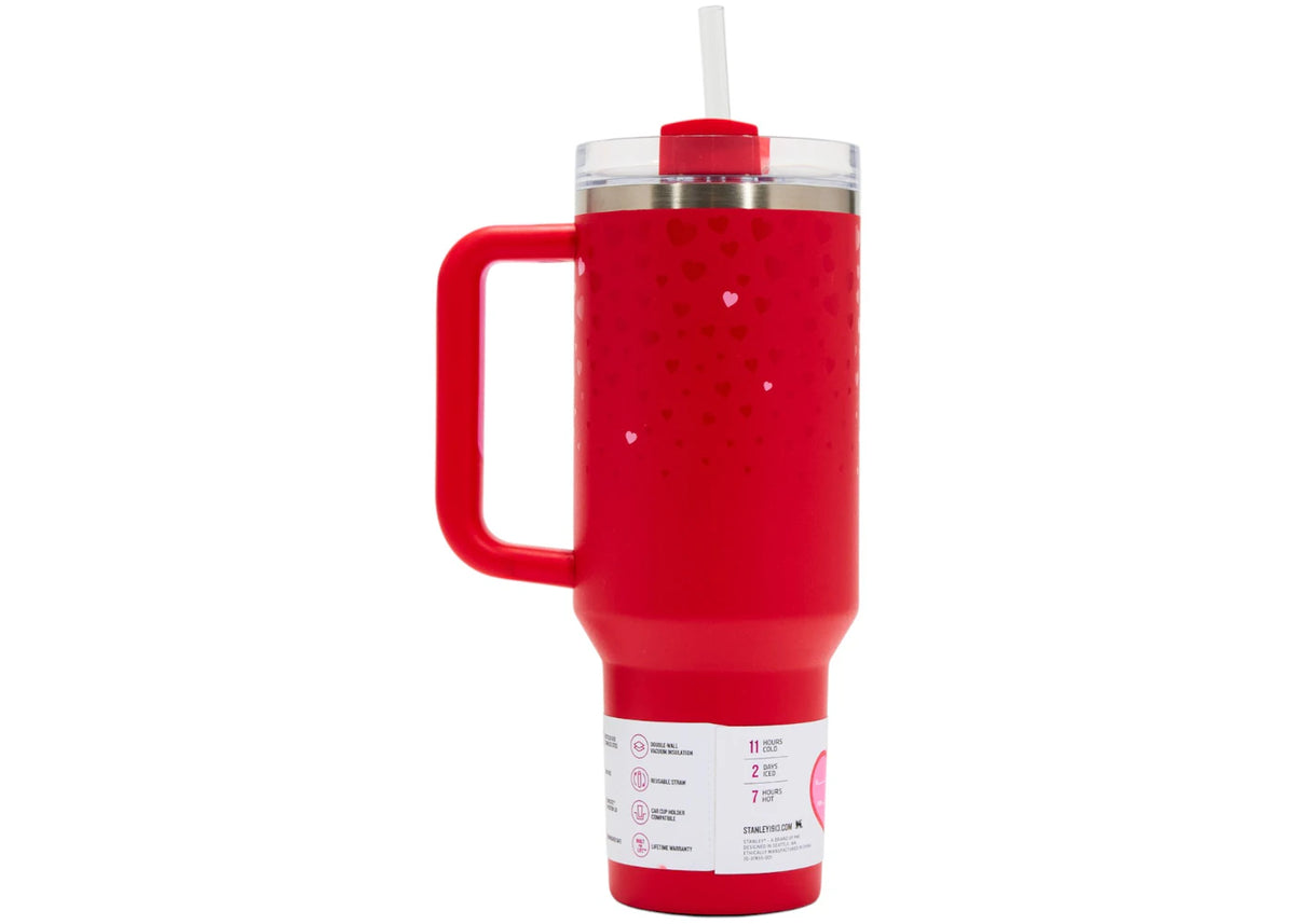 Stanley x Target Exklusiver Flowstate Quencher 40oz Becher zum Valentinstag, Rubinherzen - vue secondaire A