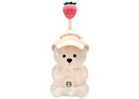 Starbucks Pink Bearista Glass Tumbler Cup - vue 360