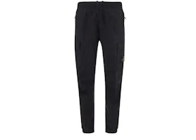 Stone Island 31303 Stretch Cotton Tela 'Paracadute' Garment Dyed Cargo Pants Black