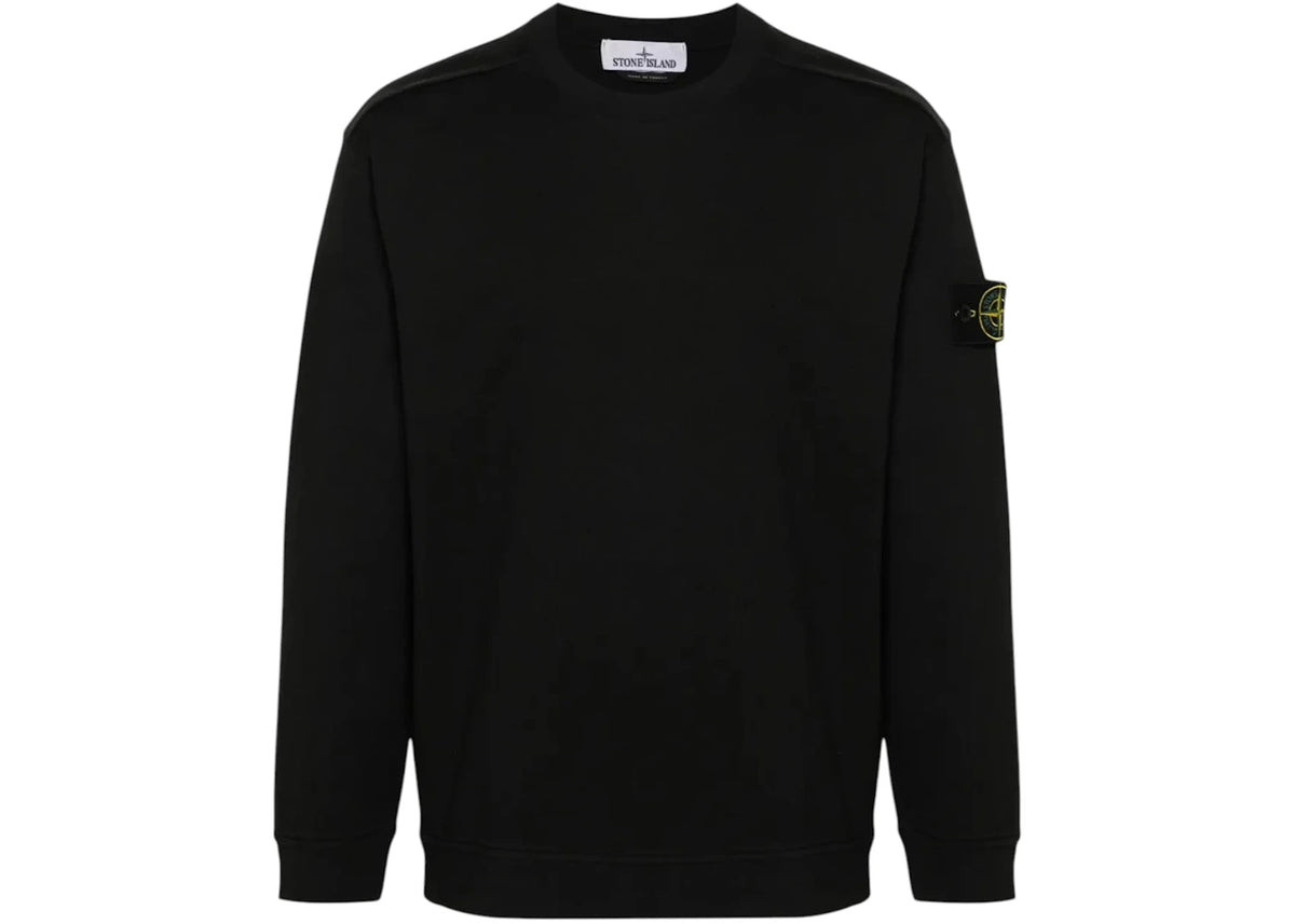 Stone Island 6100057 Heavy Cotton Crewneck Sweatshirt Black - vue secondaire A