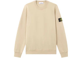 Stone Island 6100060 Organic Cotton Fleece Regular Fit Crewneck Sweatshirt Desert - vue 360
