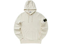 Stone Island 6100062 Organic Cotton Fleece Regular Fit Hooded Sweatshirt Ivory