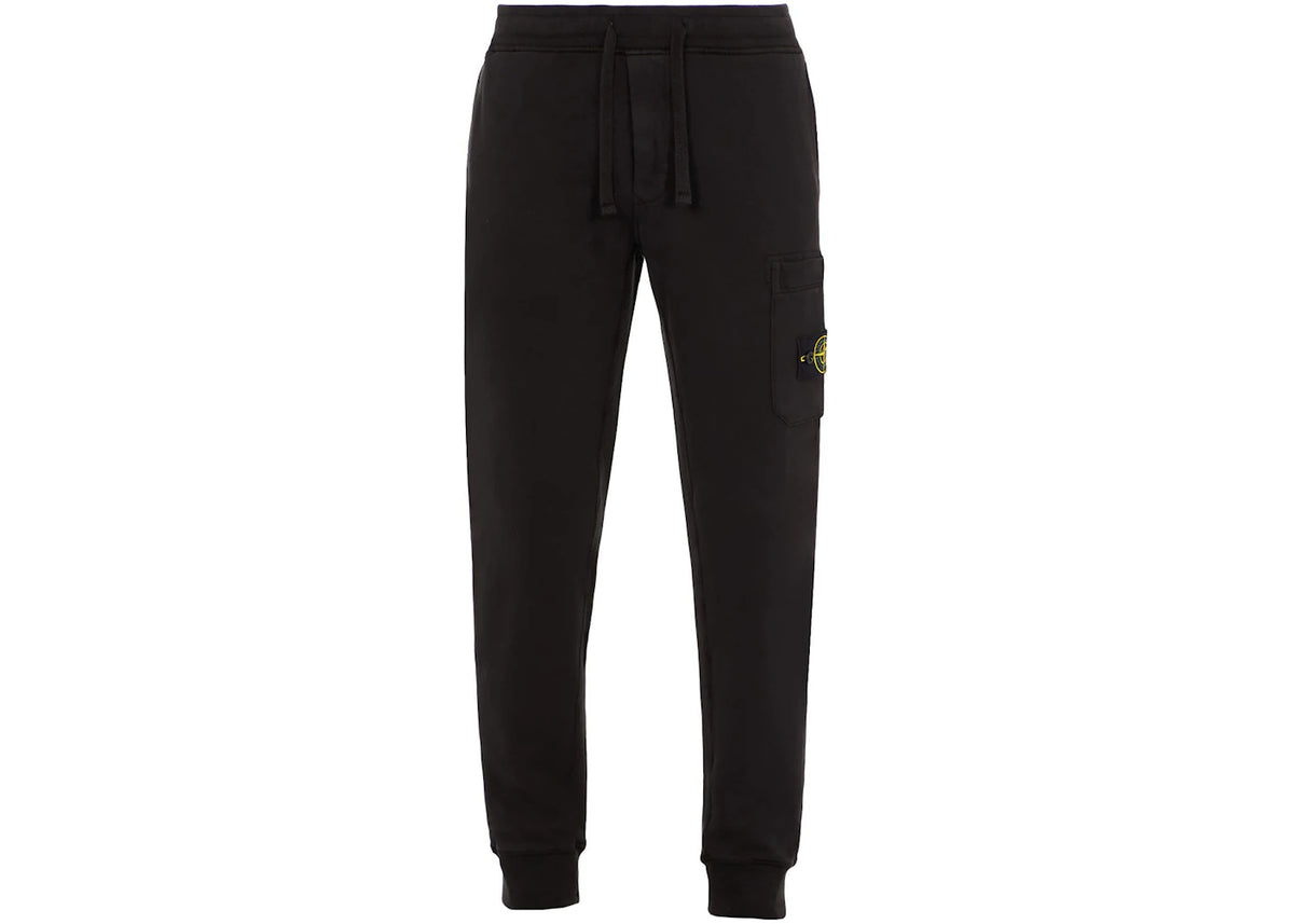 Stone Island 64520 Brushed Cotton Fleece Slim Fit Sweatpant Black - vue 360