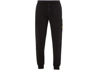 Stone Island 64520 Brushed Cotton Fleece Slim Fit Sweatpant Black