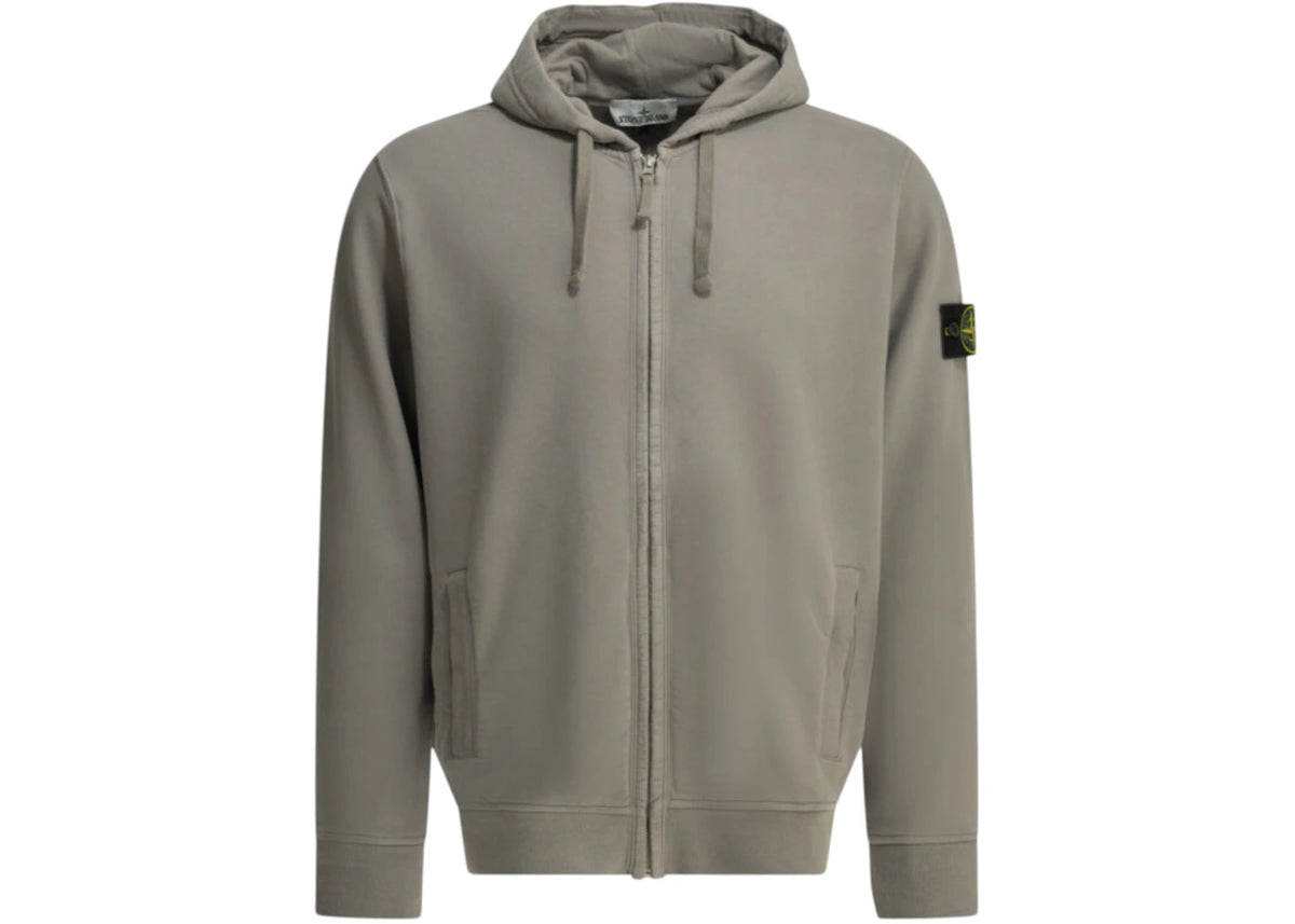 Stone Island Hooded a Zipper Sweatshirt Grey - vue 360