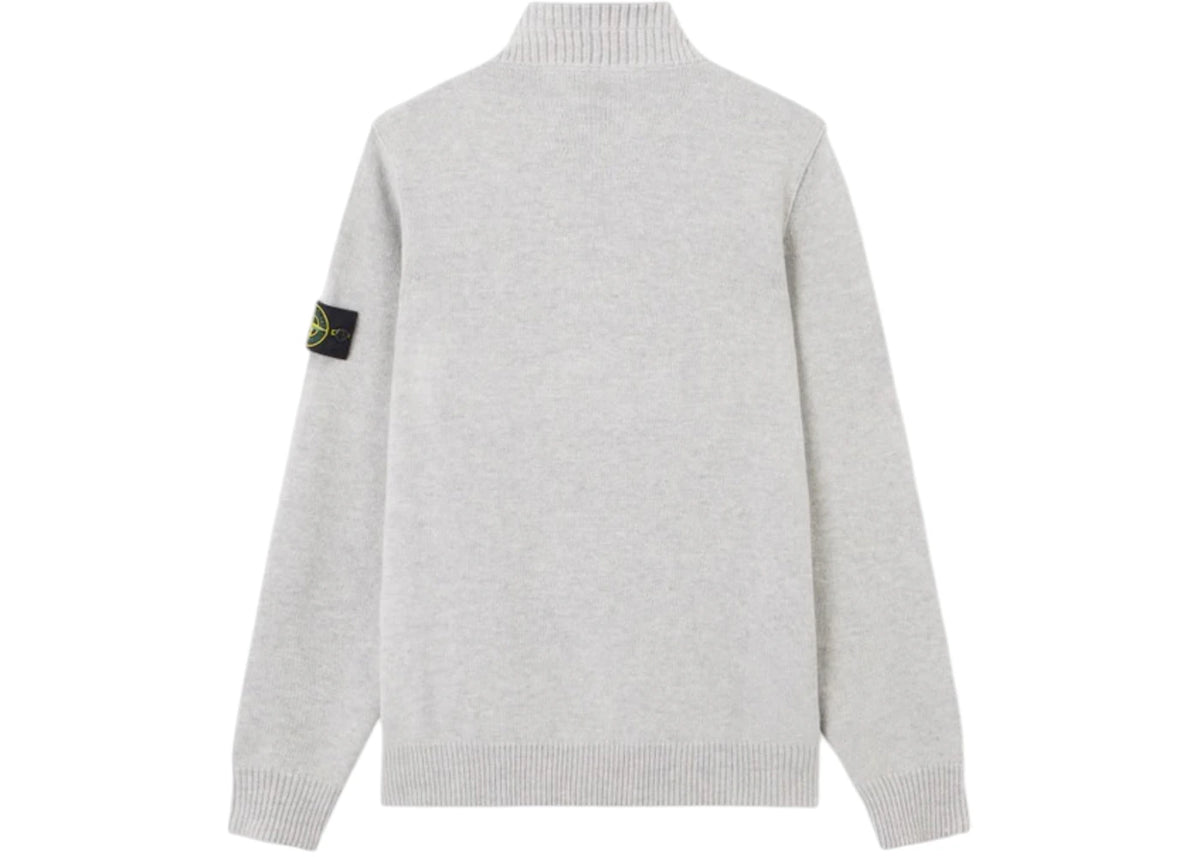 Stone Island Lambswool Half Zip Jumper Dusty Grey - vue secondaire B
