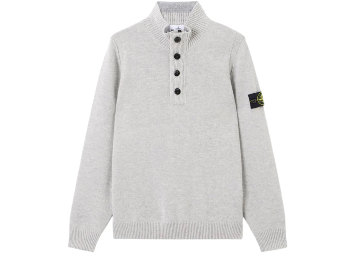 Stone Island Lambswool Half Zip Jumper Dusty Grey - vue 360