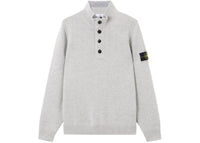 Stone Island Lambswool Half Zip Jumper Dusty Grey