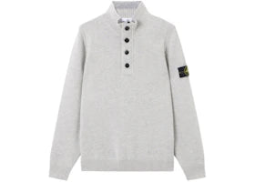 Stone Island Lambswool Half Zip Jumper Dusty Grey