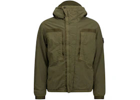 Stone Island Warp Rib Parka Jacket Green - vue 360