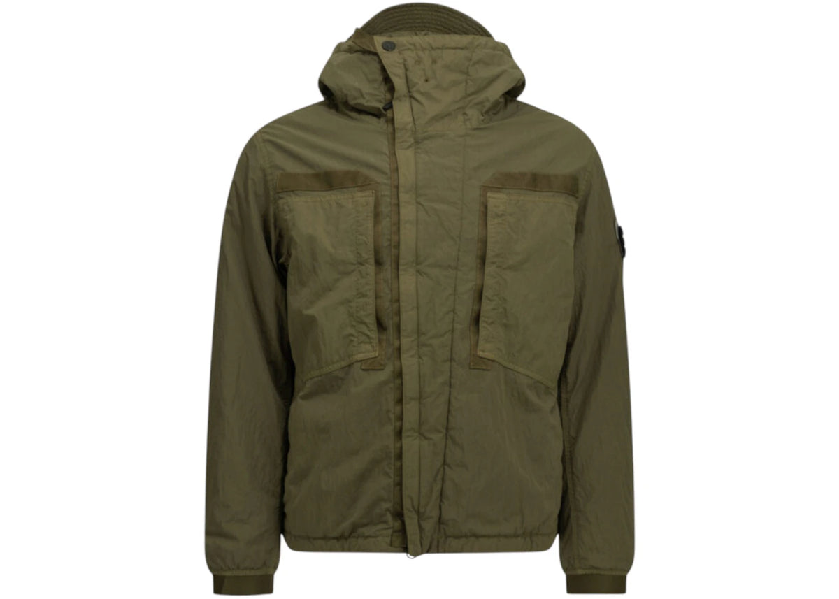 Stone Island Warp Rib Parka Jacket Green - vue 360