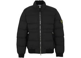 Stone Island Zip Puffer Jacket Black
