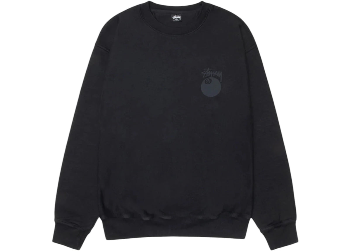 Stussy 8 Ball Pigment Dyed Crew Black - vue secondaire A