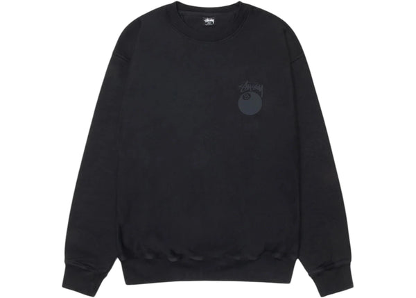 Stussy 8 Ball Pigment Dyed Crew Black