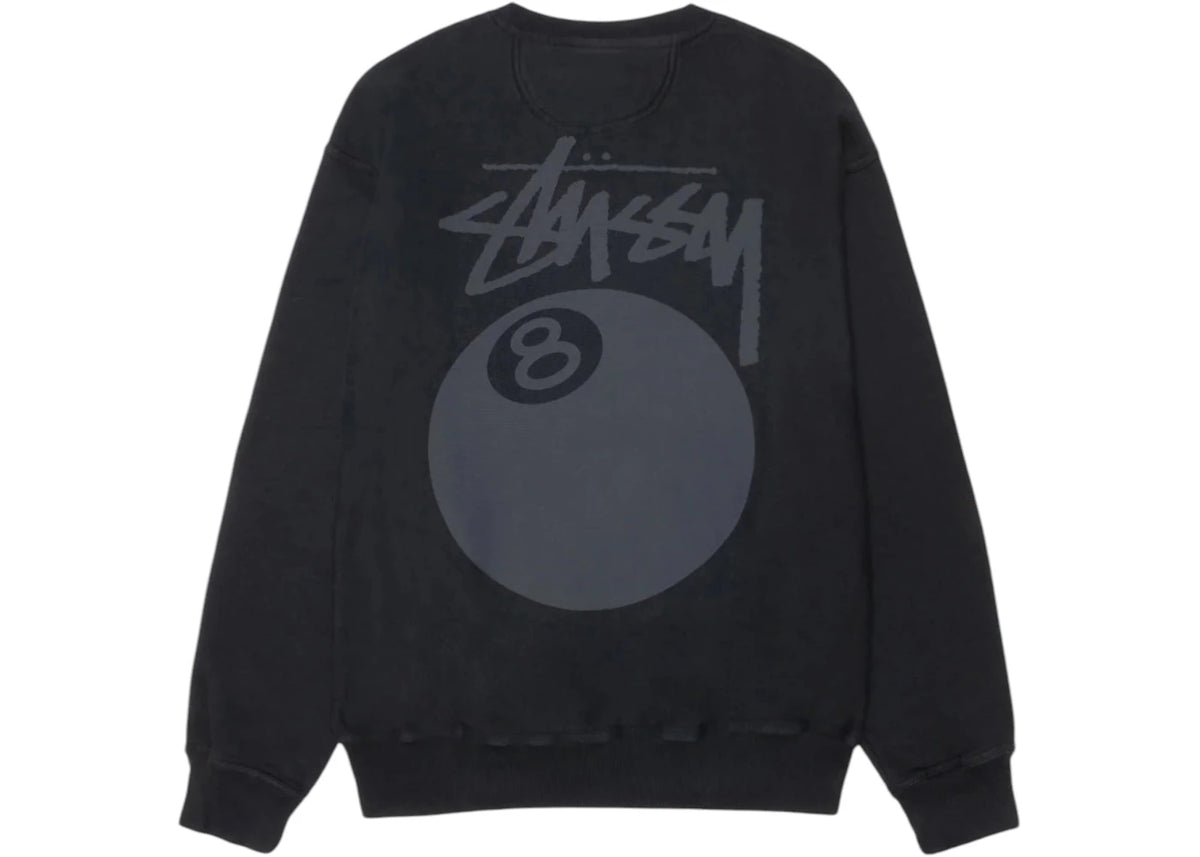 Stussy 8 Ball Pigment Dyed Crew Black - vue 360