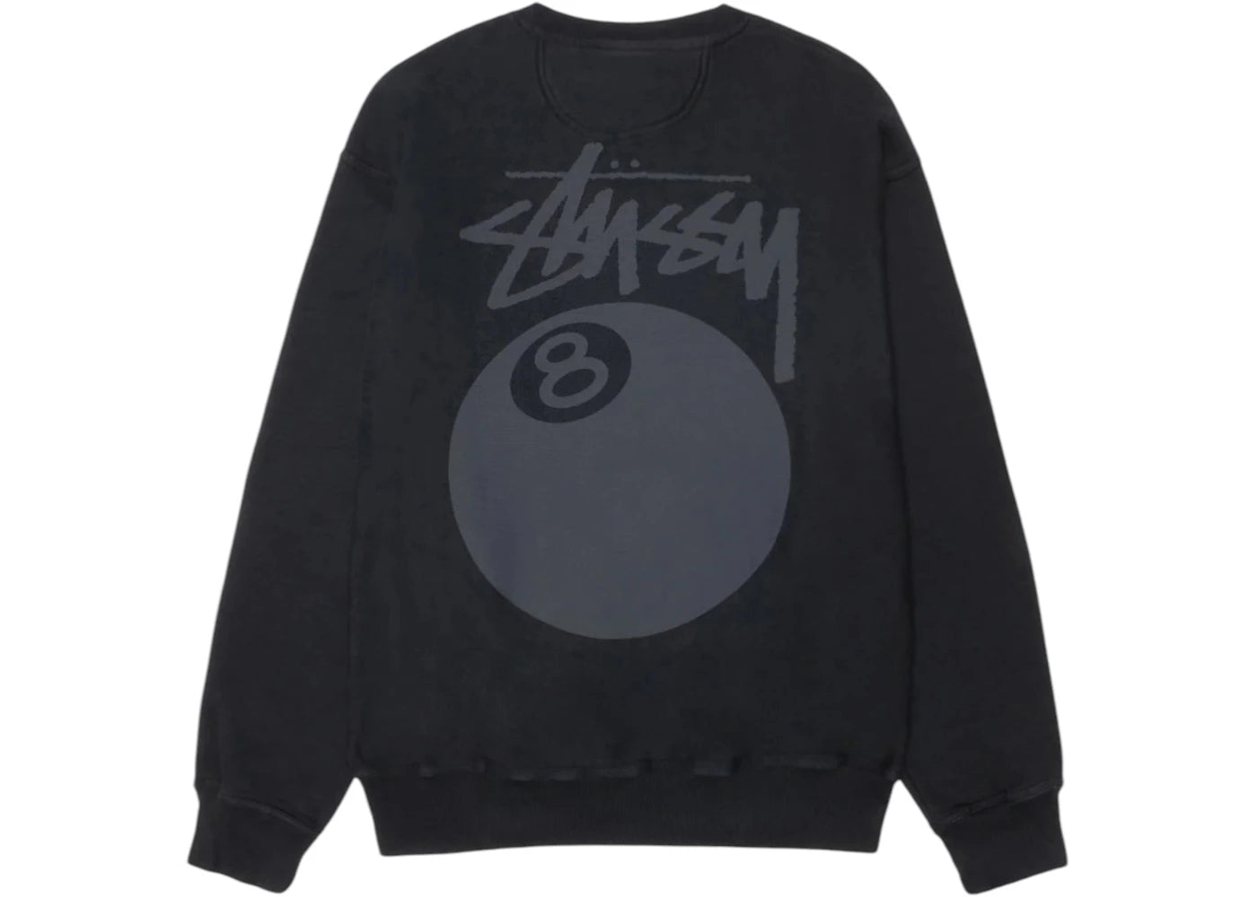 Stussy 8 Ball Pigment Dyed Crew Black - vue 360