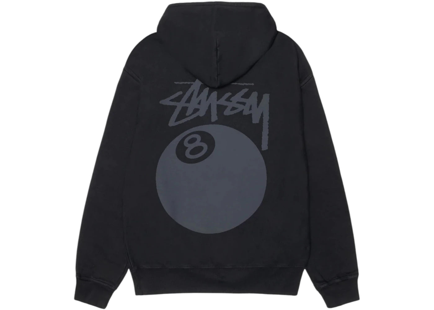 Stussy 8 Ball Pigment Dyed Hoodie Black - vue secondaire A