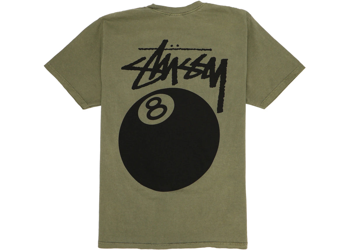 Stussy 8 Ball Pigment Dyed Tee Olive - vue secondaire B
