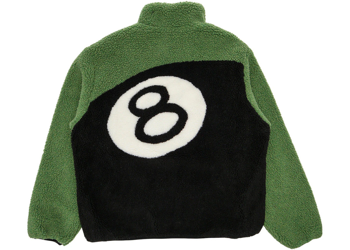 Stussy 8 Ball Sherpa Reversible Jacket Green - vue secondaire A