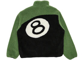 Stussy 8 Ball Sherpa Reversible Jacket Green - vue 360