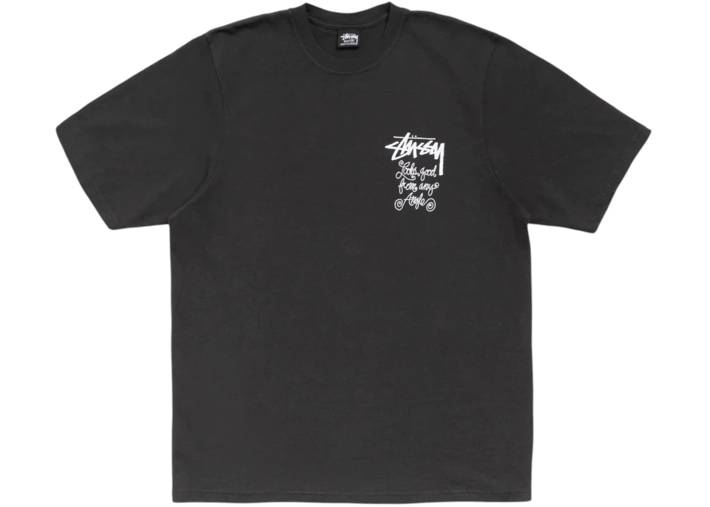 Stussy Any Angle Pigment Dyed Tee Faded Black - vue secondaire A