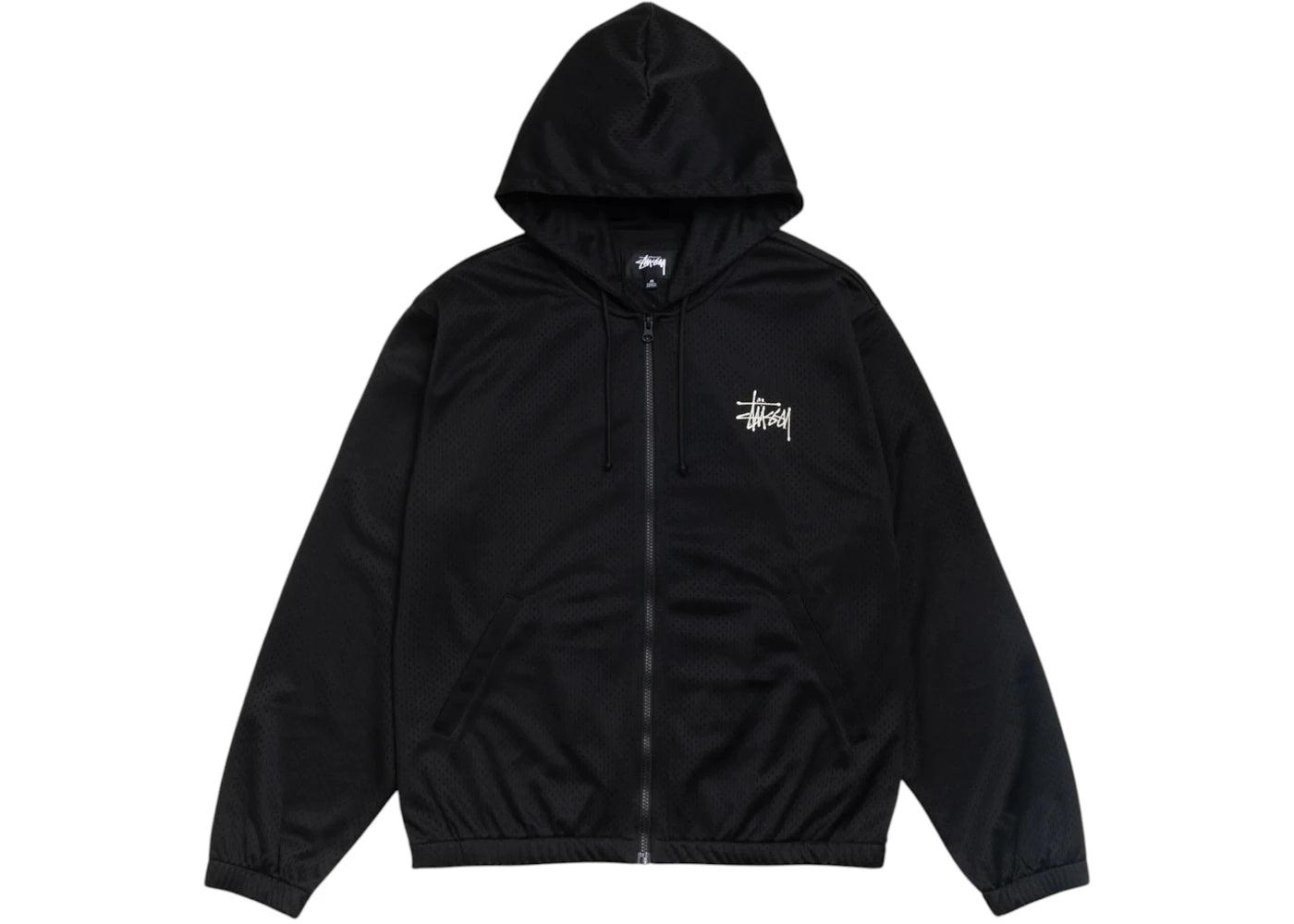Stussy Athletic Mesh Zip Hoodie Black - vue secondaire A