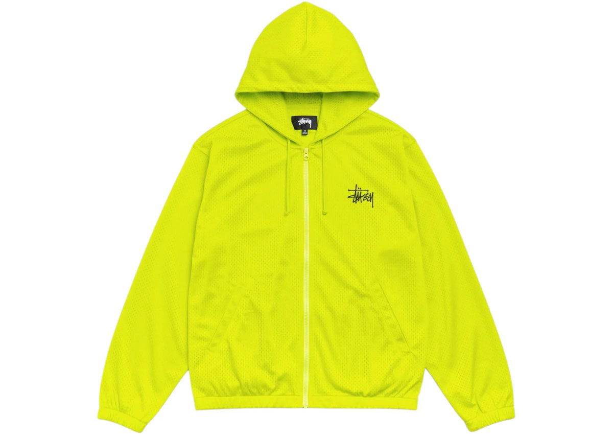 Stussy Athletic Mesh Zip Hoodie Safety Green - vue secondaire A