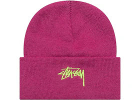 Stussy Basic Cuff Beanie Magenta - vue 360