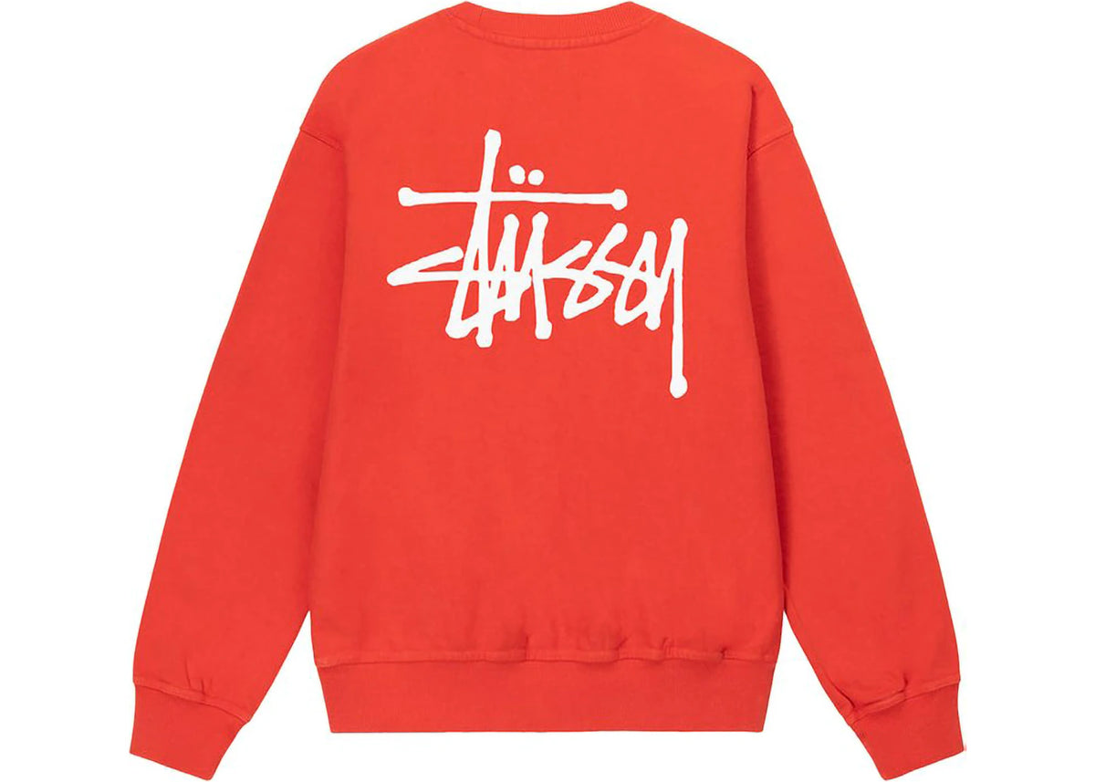 Stussy Basic Pigment Dyed Crewneck Tomato - vue secondaire B
