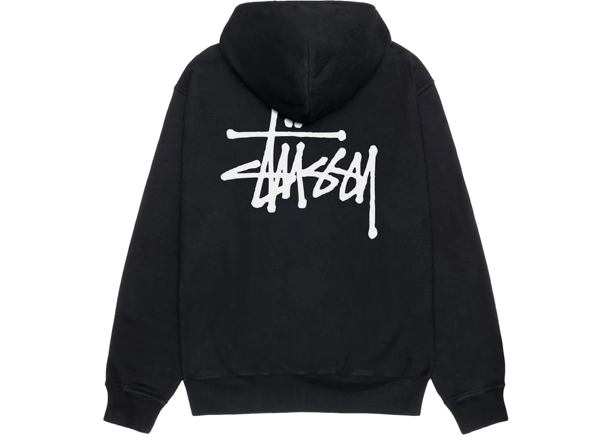 Stussy Basic Pigment Dyed Hoodie Black - vue secondaire A