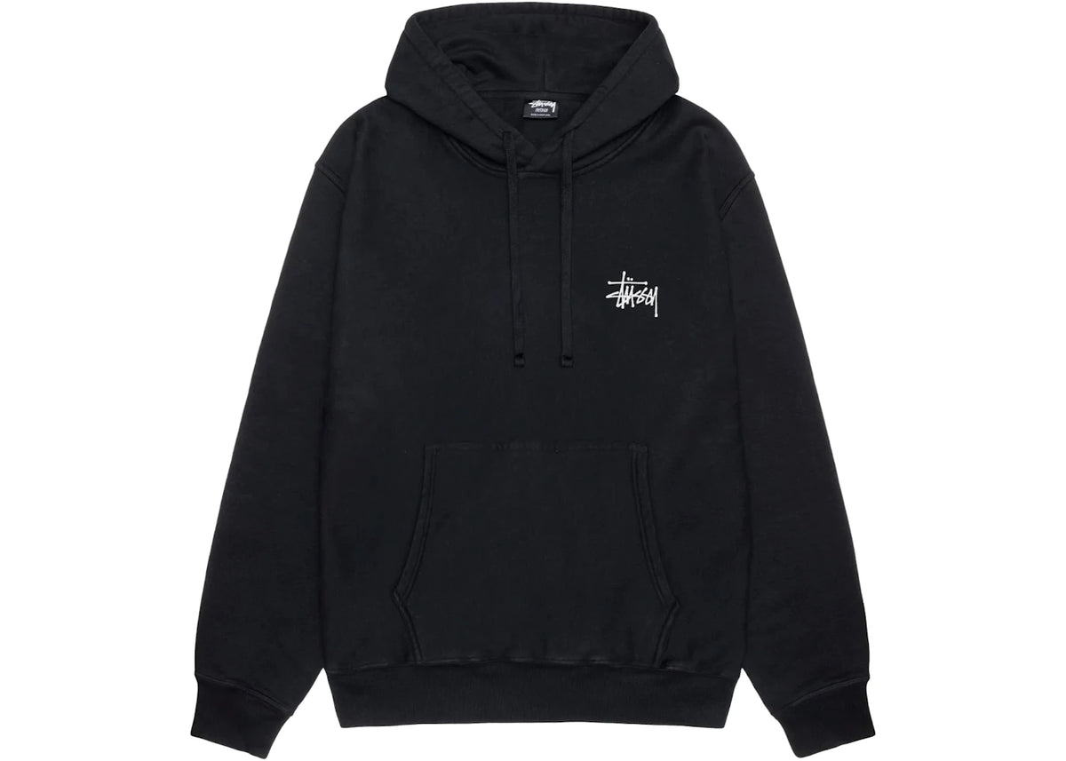 Stussy Basic Pigment Dyed Hoodie Black - vue secondaire B