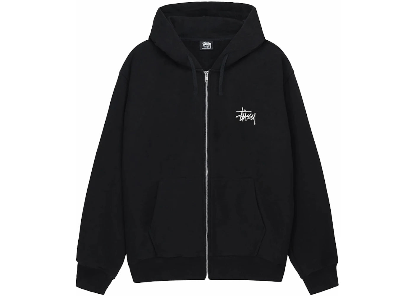 Stussy Basic Stussy Zip Hoodie Schwarz - vue 360