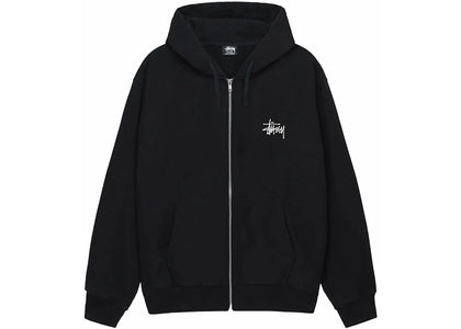 Stussy Basic Stussy Zip Hoodie Black - authentic Stussy apparel