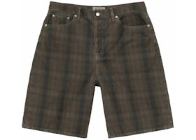 Stussy Big Ol' Canvas Plaid Short Olive - vue 360