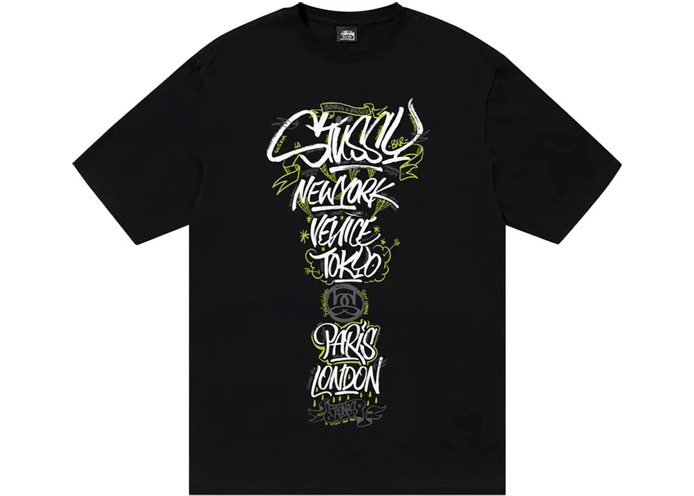 Stussy Born X Raised Handstyles Tee Black - vue secondaire A