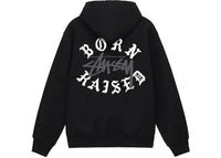 Stussy Born X Raised Logo Zip Hoodie Black