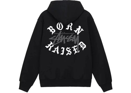 Stussy Born X Raised Logo Zip Hoodie Schwarz