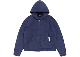Stussy Chunky Knit Zip Hoodie (FW25) Blue