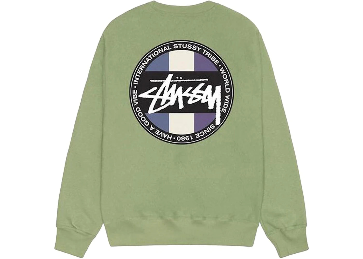 Stussy Classic Dot Crew Moss - vue secondaire B