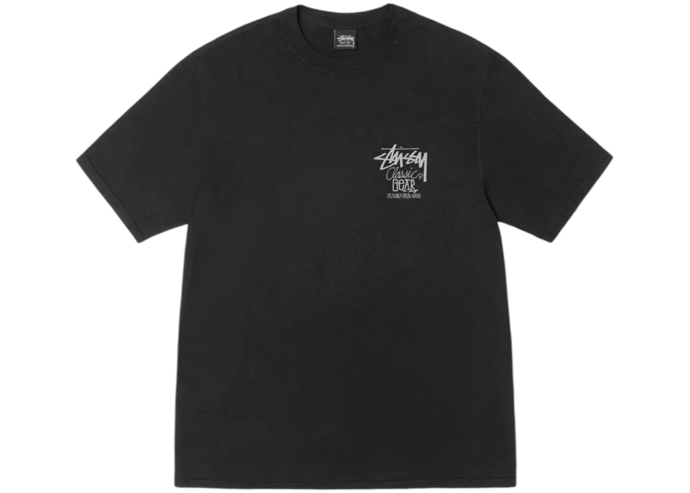 Stussy Classic Gear Pigment Dyed Tee Black - vue secondaire B
