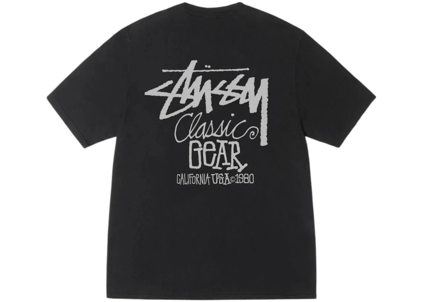 Stussy Classic Gear Pigment Dyed Tee Black - vue secondaire A