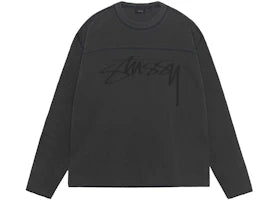 Stussy Cotton Football Pigment Dyed Crew Washed Black