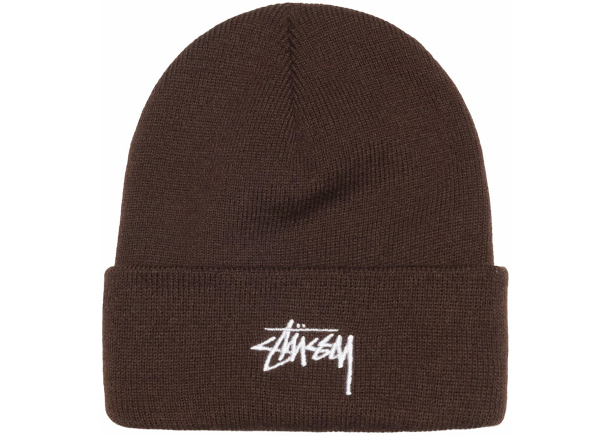 Stussy Cuff Stock Beanie Coffee - vue secondaire A