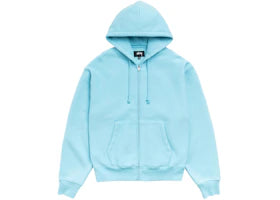 Stussy Cursive Applique Zip Hoodie Aqua - vue 360