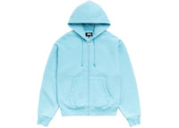Stussy Cursive Applique Zip Hoodie Aqua