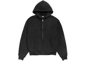 Stussy Cursive Applique Zip Hoodie Black