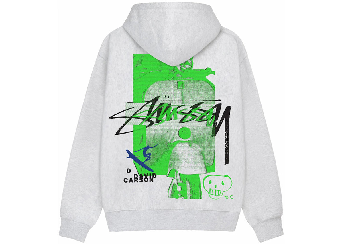 Stussy David Carson Vespa Hoodie Ash Heather - vue secondaire B