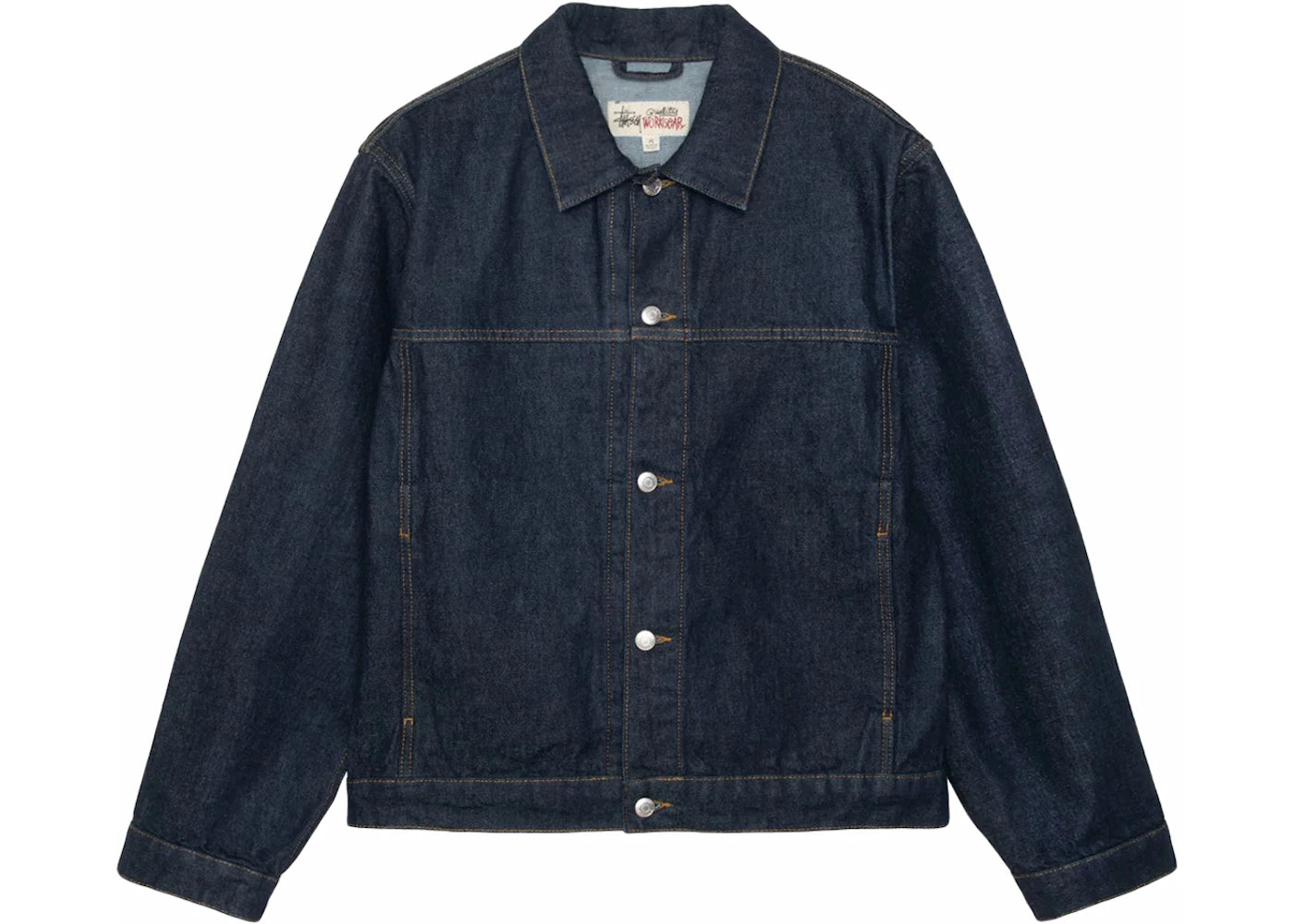 Stussy Denim Trucker Jacket Rinsed Indigo - vue secondaire A