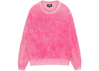 Stussy Faded Cotton Knit Crew Pink