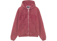 Stussy Faded Graphic Zip Hoodie Burgundy
